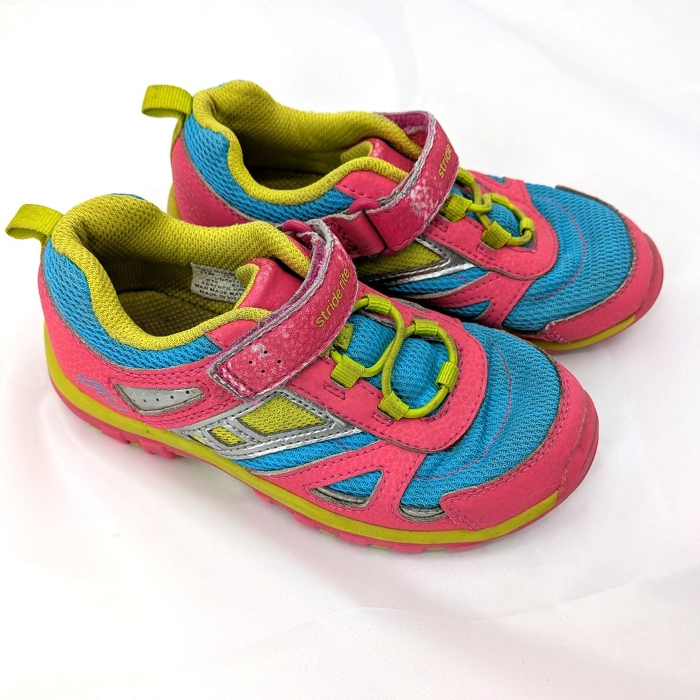 Stride Rite SR-Braelyn‎ Kids Running Sneakers Pink Blue Lime Size 11
